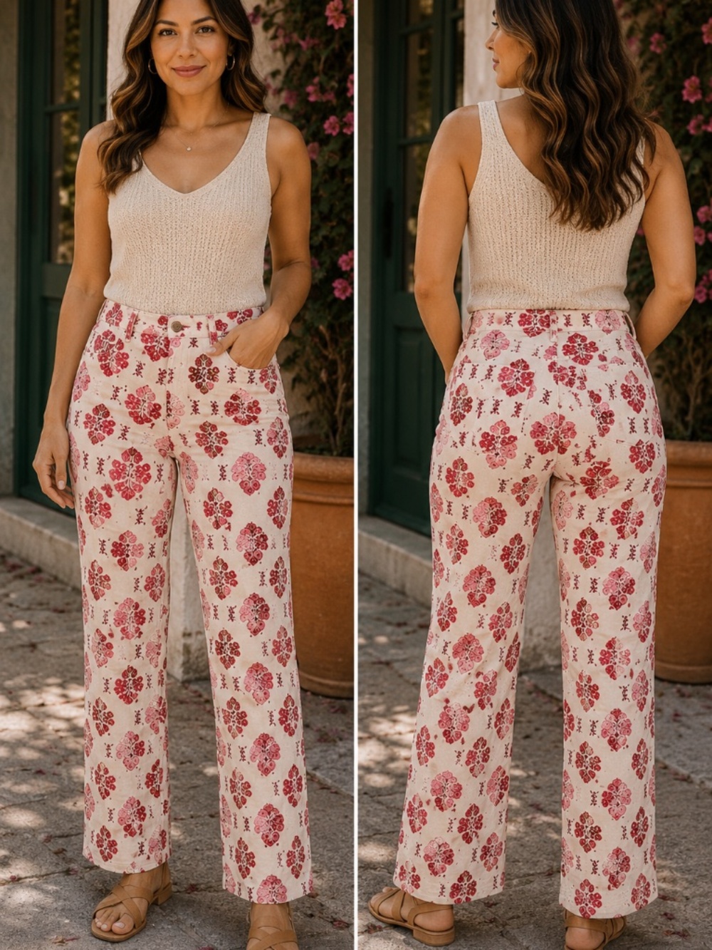 🏷️ J.Crew Floral Wide-Leg Pants Size 29